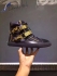 Giuseppe Zanotti Double Gold Bar Latch Clasp Leather High Top Sneakers in all black